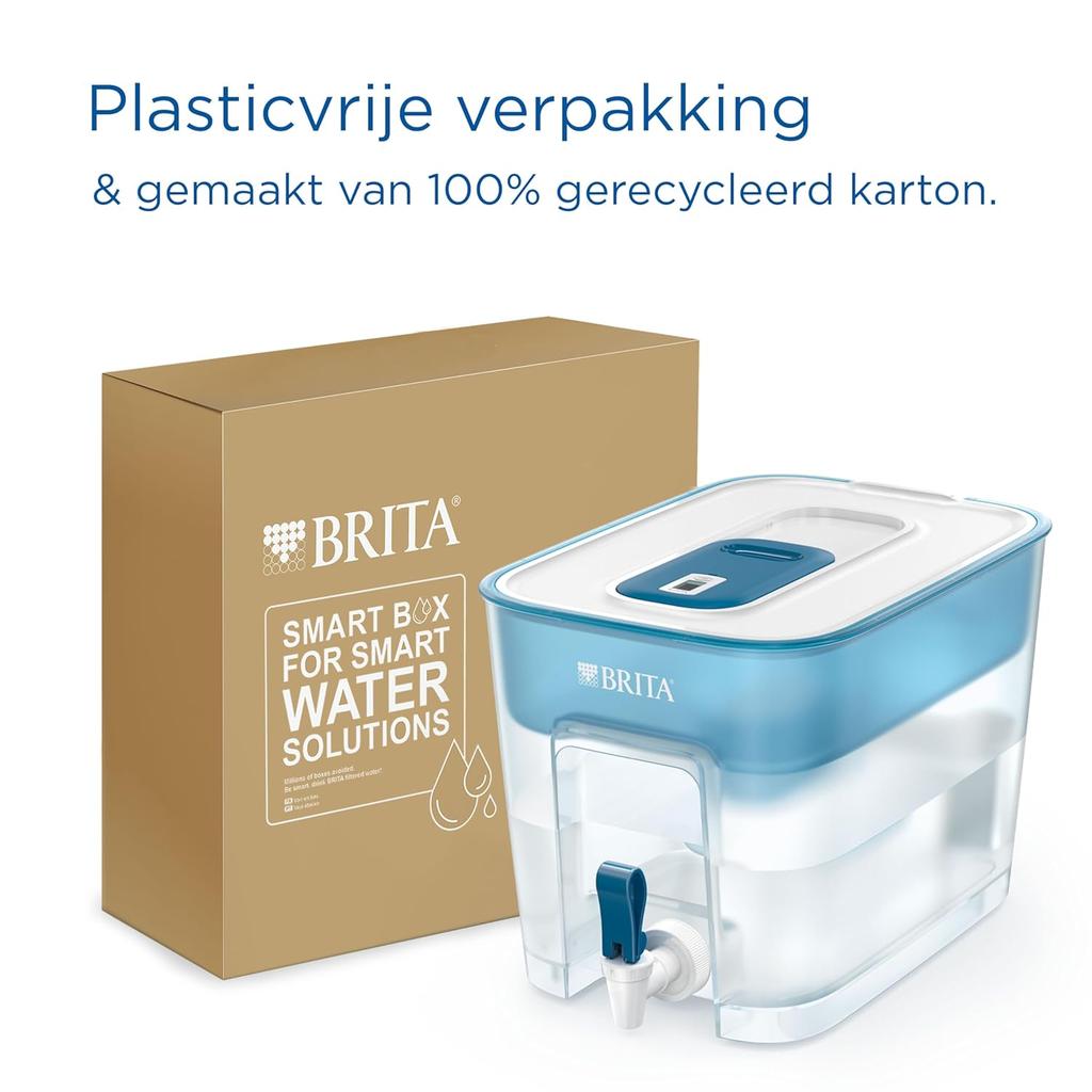 BRITA Flow XXL Water Filter Tank (8.2L) incl. 1x MAXTRA PRO All-in-1 cartridge - fridge-fitting dispenser for families and offices - now in sustainable Smart Box packaging