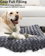 KSIIA Extra Large Dog Bed Washable, XL Calming Crate Mattress with Non Skid Bottom, Fluffy Anti Anxiety Dog Beds, Pet Pillow Cushion, Dark Grey, 105x70x9cm