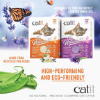 Catit Go Natural Lavender Scented Pea Husk Clumping Cat Litter, Deodorising, 99.9% Dust-Free, Fast Clumping Cat Litter, Plant-Based Litter for Cats & Kittens, 5.6kg (2 x 2.8kg)