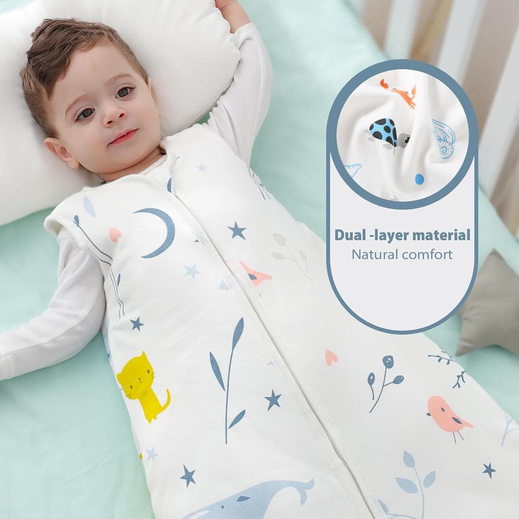 Mosebears Baby Winter Sleeping Bag, Children's Sleeping Bag, 2.5 Tog, Baby Sleeping Bags,100% Cotton for Various Sizes from Birth to Age of 24 Months(12-18 Months)