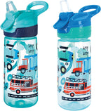 Nuby Super Quench Straw Water Bottle – Spill Proof Active Toddler Sippy Cup | 540ml/19oz | Freeflow | Dishwasher and Steriliser Safe | Suitable Toddler Beaker for 18 Months Plus (Traffic, Pack of 2)