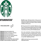 STARBUCKS Espresso Roast, Dark Roast, Whole Coffee Beans 200 g (Pack of 6)