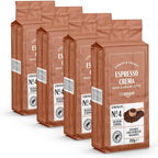 Ground Coffee Espresso Crema, Medium Roast, 250 g, Pack of 4 - Rainforest Alliance Certified
