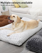 KSIIA Extra Large Dog Bed Washable, XL Calming Crate Mattress with Non Skid Bottom, Fluffy Anti Anxiety Dog Beds, Pet Pillow Cushion, Dark Grey, 105x70x9cm