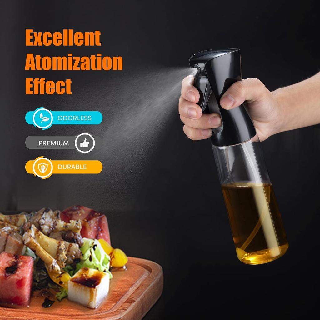 GRIFEMA 300 ml Glass Olive Oil Spray Bottle – Refillable Oil Sprayer for Cooking & Air Fryer, Dishwasher-Safe Glass Kitchen Oil Dispenser, GE2002B-300
