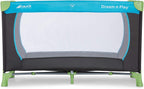 Travel Cot 120 x 60 cm from Birth to 15 kg, 3-Part Travel Bed with Folding Mattress and Carry Bag, Tilt-Resistant, Waterblue