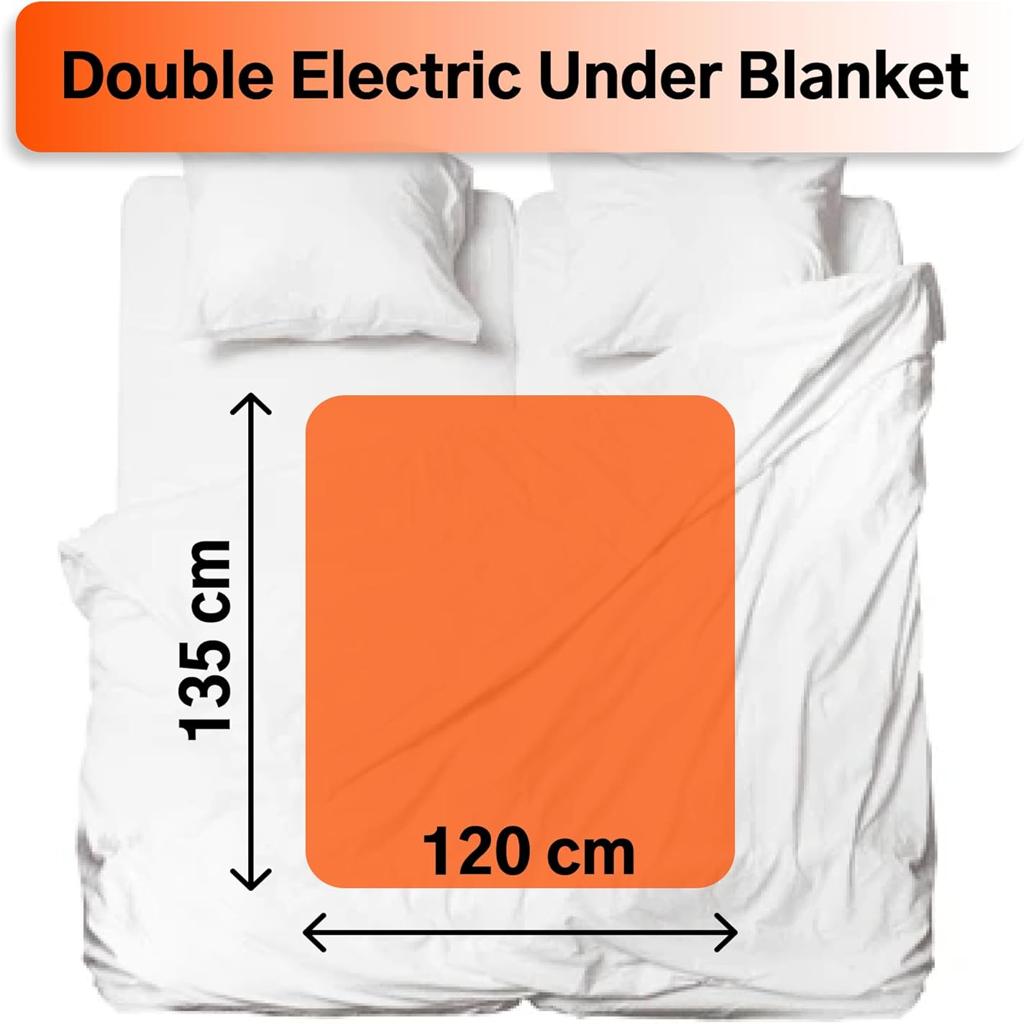STATUS Double Electric Blanket | 70W 3 Heat Setting Electric Under Blanket | DEB1PKB