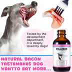 Frovetani Liquid Collagen for Dogs | Collagen for Dogs | Liquid Collagen Skin and Coat | Itching Relief for Dogs with Allergies | Skin and Fur Supplement for Dogs Bacon Flavour 2fl.oz