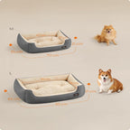 Feandrea Dog Bed Large Washable, Soft Cosy Grey Dog Sofa Bed Puppy Bed for Medium Large Dogs, Removable Reversible Cushion Dog Beds Pet Bed, 85 x 65 x 21 cm, Dark Grey PGW004G01
