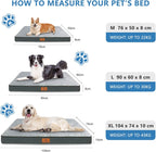 Gzvxuny Orthopedic Dog Bed for Medium, Large and Extra Large Dogs, Dog Bed with Removable Waterproof Cover, Egg Foam and Non-Slip Bottom, Pet Bed Machine Washable, Grey XL(104x74x10cm)