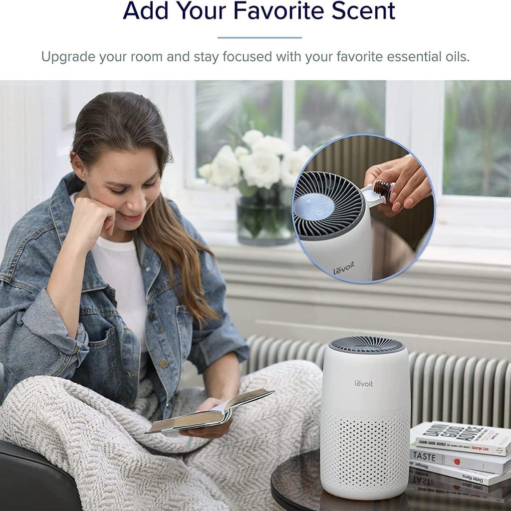 LEVOIT Air Purifier for Bedroom Home, Quiet HEPA Filter Cleaner with Fragrance Sponge & 3 Speed for Better Sleep, Air Frenshener, Allergies, Dust, Pet Dander, Odour, Smoke, Office, Desktop, Core Mini