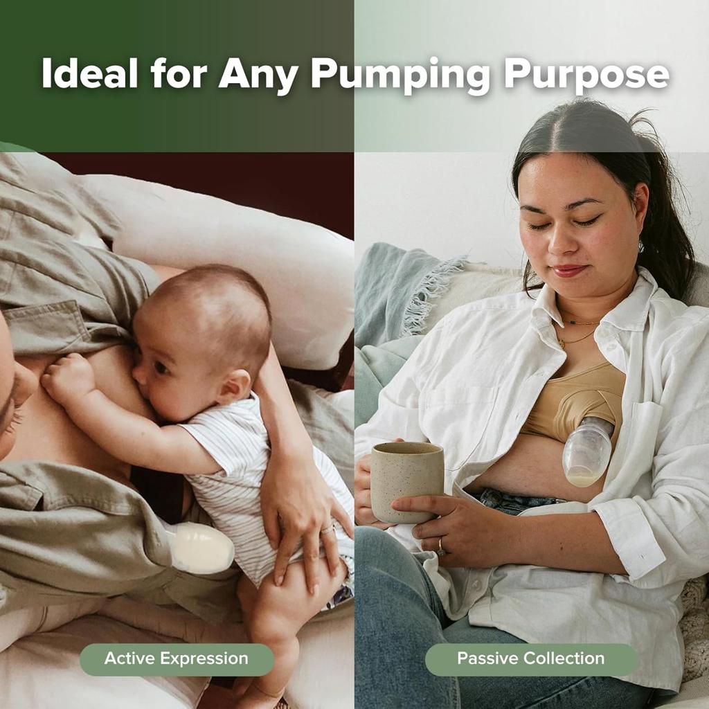 haakaa Silicone Breast Pump & Breast Milk Catcher, 100 ml Hand Breast Pump, Transparent Manual Breast Pump, Healthy and Harmless