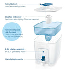 BRITA Flow XXL Water Filter Tank (8.2L) incl. 1x MAXTRA PRO All-in-1 cartridge - fridge-fitting dispenser for families and offices - now in sustainable Smart Box packaging