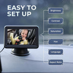 GEARCELL Baby Car Camera HD 1080P Baby Mirror with 4.3'' Display for Rear Seat, Backseat Monitors with Night Vision Function, Wide View Angle, Rear Facing Seat Safety Mirror Kit