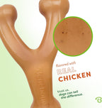 Benebone Wishbone for Dogs Medium Chicken Flavour - Bone Toy for Strong Chewing