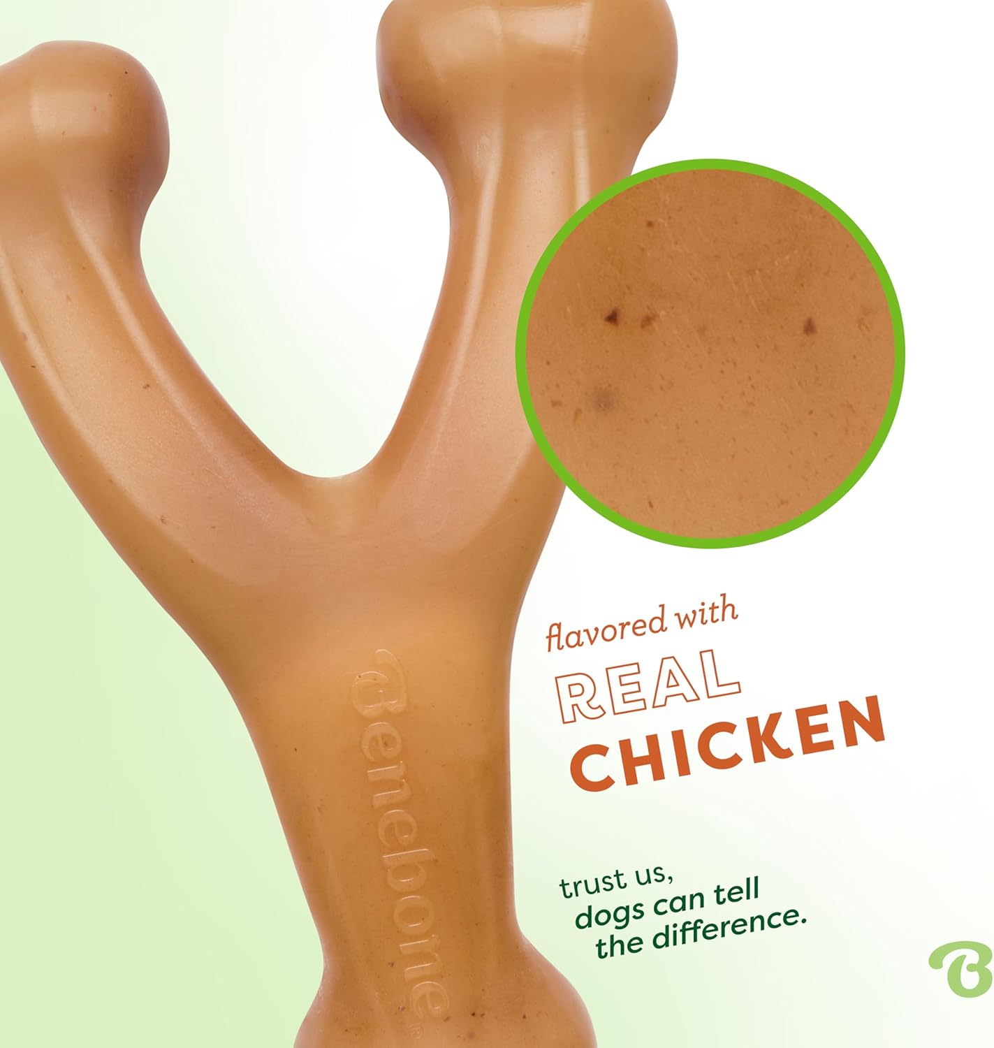 Benebone Wishbone for Dogs Medium Chicken Flavour - Bone Toy for Strong Chewing