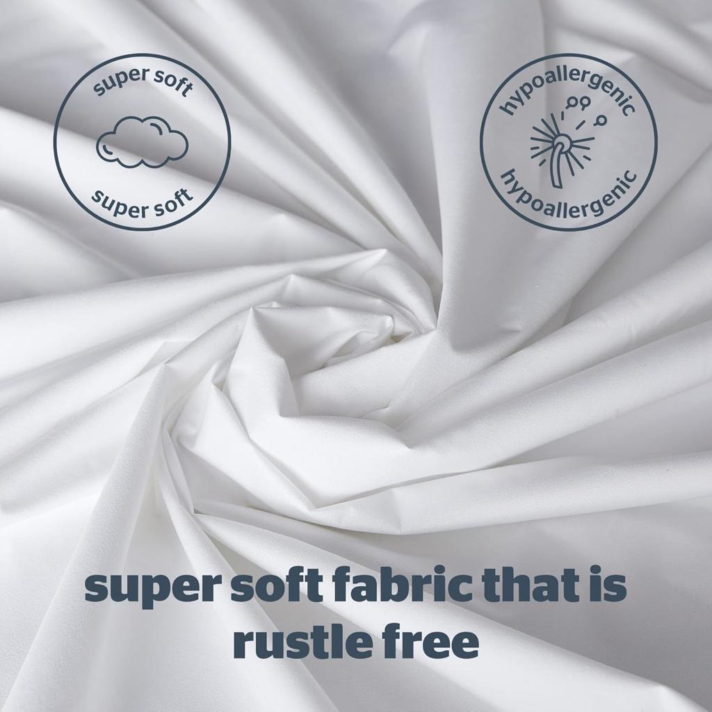 Silentnight New Waterproof Mattress Protector - Luxury Super Soft Pad Protect Your Bed Against Spillages - Hypoallergenic Machine Washable Protectors, White