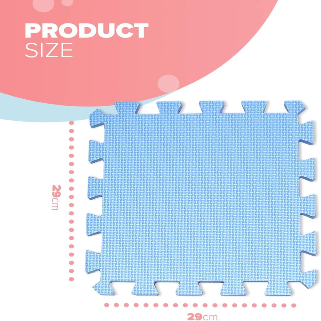 kidoola Foam Baby Play Mat (29x29cm) – Thick & Soft EVA Foam Interlocking Floor Tile Matting for Children – Large Multi Colour, Safe & Comfortable 7mm Thick Play Flooring (9pc)