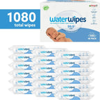 WaterWipes Plastic-Free Original Baby Wipes, 1080 Count (18 packs), 99.9% Water Based Wipes, Unscented for Sensitive Skin (Packaging may vary)