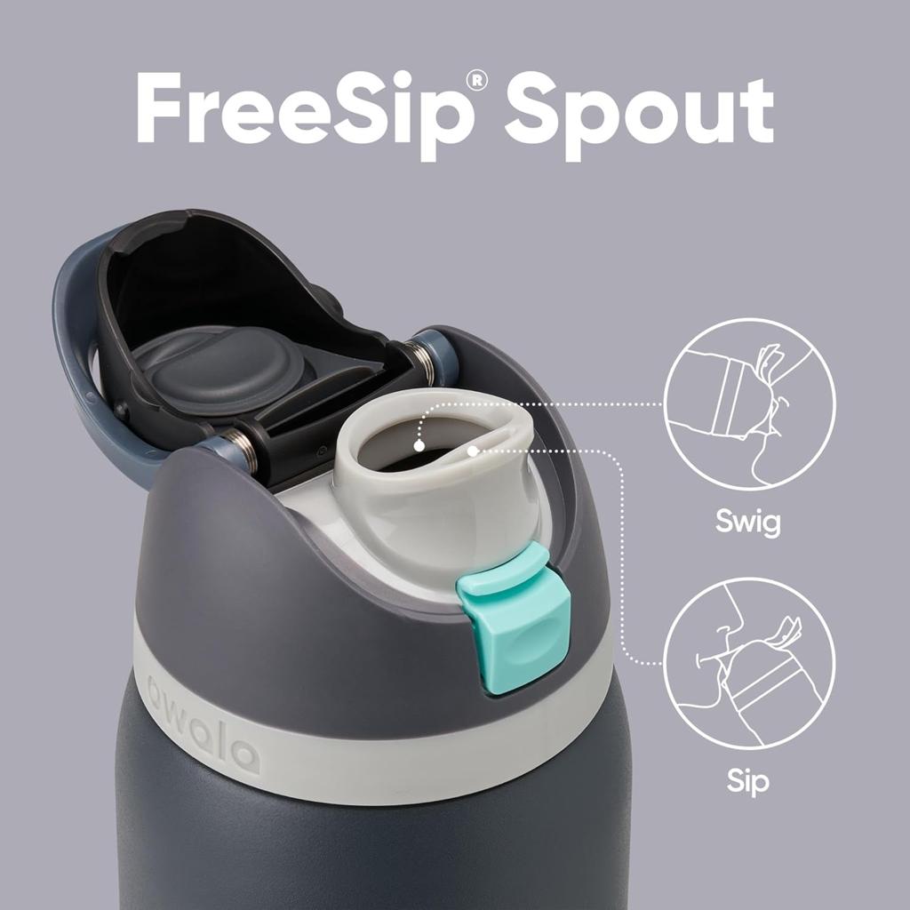 Owala FreeSip Insulated Stainless Steel Water Bottle with Straw for Sports and Travel, Leak Proof, BPA-Free, 945ml, Foggy Tide