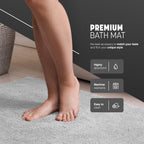 KEPLIN Non-Slip Microfibre Bath & Toilet Mat - Soft, Plush & Comfortable Rug with Machine Washable Design - Water Absorbent & Quick Drying to Keep Bathroom & Home Hygienic & Clean-(40x60cm) Light Grey