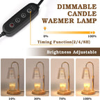 Funistree Candle Warmer Lamp with Dimmer & Timer – Gift for Women, Mum, Teacher – Thank You Birthday Presents – Pamper Graduation Gifts for Her - Candle Melter Heater with 2 Bulbs [Energy Class F]