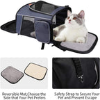 morpilot Cat Carrier Backpack, Foldable Pet Carrier Backpack for Cats and Small Dogs, Dog Backpack Carrier with Ventilated Design Inner Safety Strap, Puppy Carrier Bag for Travel Camping Hiking blue [Energy Class A]