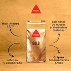 Delta Cafés - Gold Coffee Beans - Blend of Arabica and Robusta Roasted Coffee Beans - Intensity 8 - Very Aromatic with Honey and Ripe Fruit Notes - 1 kg