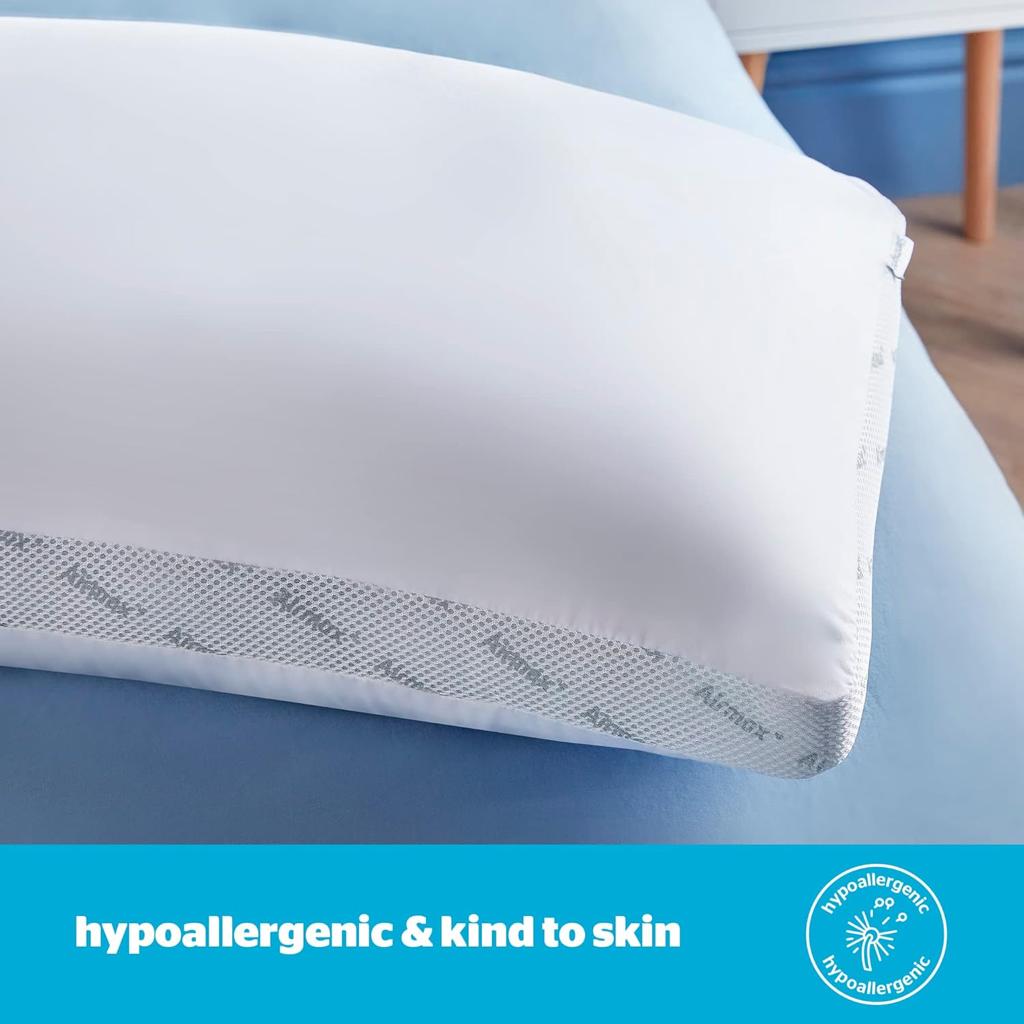 Silentnight Airmax Pillow Pack of 2 – Air Mesh Sides Maximising Airflow Preventing Overheating for a Cool Night's Sleep – Machine Washable and Hypoallergenic Bed Pillow 2 Pack