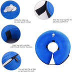 Inflatable Pet Protection Cover Recovery Collar Pet Collar Cone Soft Adjustable Comfy Quick Release Dog Donut Collar Washable Protective Collar for Dogs Cats to Stop Licking Wounds（M）