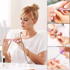 Electric Nail Files, Professional Nail Drill Machine, 20000RPM Adjustable Speed Manicure Pedicure Set with 6 Drill Bits, Low Vibration Low Noise Electric Nail Drill for Gel/Acrylic Nails for Beginner