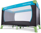 Travel Cot 120 x 60 cm from Birth to 15 kg, 3-Part Travel Bed with Folding Mattress and Carry Bag, Tilt-Resistant, Waterblue