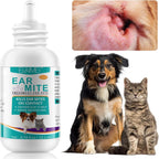 JSBNQRMZ Ear Care for Dogs, Anti-Mite Treatment for Dogs, Relieves Yeast Infections, Relieves Suffering Due to Mites, Earwax and Dirt, for Puppies, Cats and Dogs
