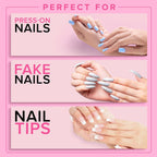 Super Strong Nail Glue for Press On Nails, Tips & False Nails (8ml) NYK1 NailBond Brush On Nail Glue Extra Strong for Press Ons, Tips & Acrylics - Long Lasting, Maximum Strength, Mess-Free Application