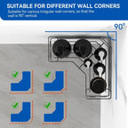Shower Caddy, 2 Pack Black Bathroom Shelves, Adhesive Shelf Storage No Drilling, Shower Organiser, Rust-Resistant Caddy Corner, Soap Holder, Bathroom Accessory