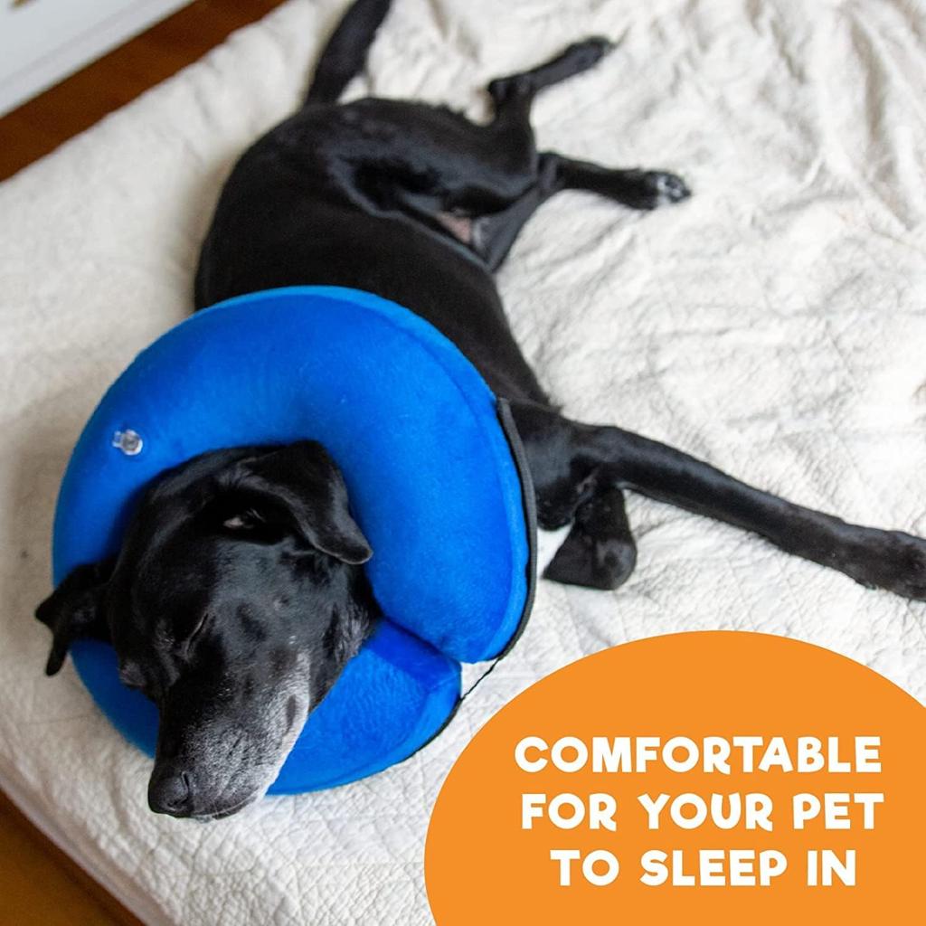 Inflatable Pet Protection Cover Recovery Collar Pet Collar Cone Soft Adjustable Comfy Quick Release Dog Donut Collar Washable Protective Collar for Dogs Cats to Stop Licking Wounds（M）