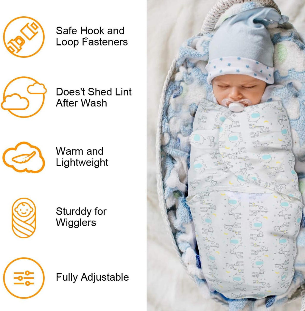 Vicloon Baby Swaddle Wrap, 2 pcs Newborn Swaddle Blanket Wrap, Organic Cotton Baby Blanket Wrap for Baby 0-3 Months 7-14lbs
