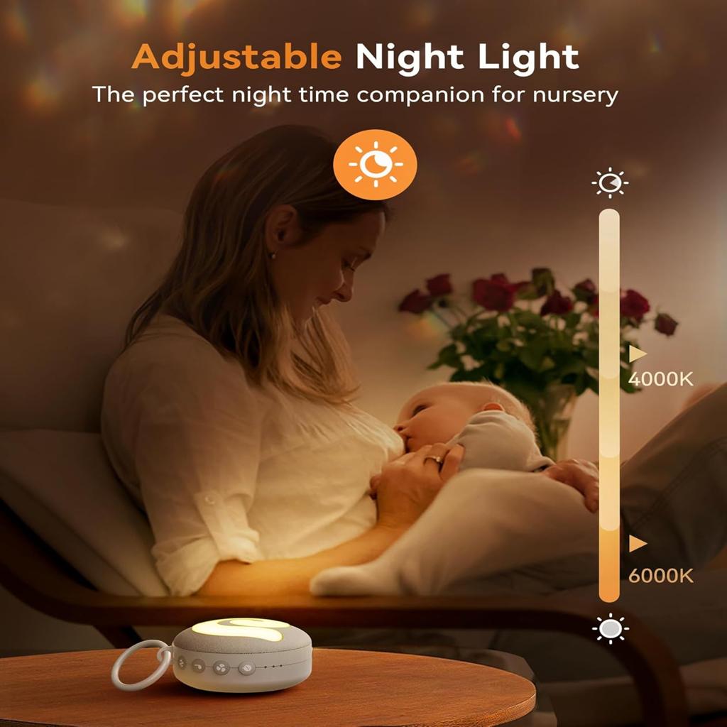 Dreamegg White Noise Machine, D11 Portable Sound Machine with Night Light for Baby Kids Adults, 11 Soothing Sounds Therapy for Sleeping Nursery Travel, USB Rechargeable Continuous or Timer Baby Gift