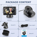 GEARCELL Baby Car Camera HD 1080P Baby Mirror with 4.3'' Display for Rear Seat, Backseat Monitors with Night Vision Function, Wide View Angle, Rear Facing Seat Safety Mirror Kit