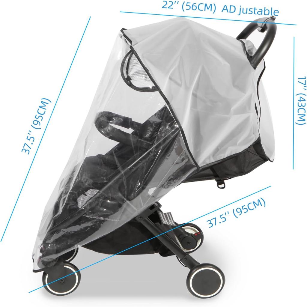 Hrzeem Universal Rain Cover For Pushchair,Pram Cover,Rain Pram,Travel Weather Shield Windproof, Waterproof, Protect From Sun Dust Snow Brand: Hrzeem