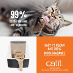 Catit Go Natural Lavender Scented Pea Husk Clumping Cat Litter, Deodorising, 99.9% Dust-Free, Fast Clumping Cat Litter, Plant-Based Litter for Cats & Kittens, 5.6kg (2 x 2.8kg)