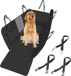 Sosayet Dog Blanket Car Rear Seat - 4-in-1 Car Seat Cover for Dogs with Side Protection, Viewing Window & Seat Belt - Waterproof, Non-Slip, Scratch-Resistant - 137 x 147 cm for Car, SUV & Van