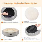 Feandrea PGW050G01 Doughnut Dog Bed/Cat Bed Diameter 50 cm Light Grey