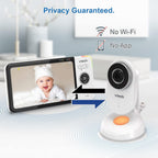 VTech VM818HD Baby Monitor with Camera,HD No-Glare Night Vision,Video Baby Monitor with 5'' 720p HD Display,Night Light,110°Wide-Angle View,True-Colour Day Vision 300m Range,2-Way Talk White