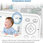 VTech VM3250 Video Baby Monitor with Camera,300m Long Range, Baby Monitor with 2.8"LCD Screen,Up to 19-hr Video Streaming,Night Vision,Secured Transmission,Temperature Sensor,Soothing Sounds,2X Zoom