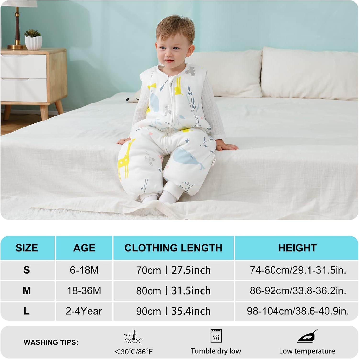 Mosebears Baby Sleeping Bag All Year Round Children's Sleeping Bag Winter 2.5 Tog 100% Organic Cotton Sleeping Bag Various Sizes Autumn Winter Sleeping Blanket