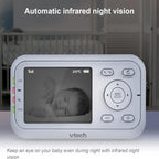 VTech VM3250 Video Baby Monitor with Camera,300m Long Range, Baby Monitor with 2.8"LCD Screen,Up to 19-hr Video Streaming,Night Vision,Secured Transmission,Temperature Sensor,Soothing Sounds,2X Zoom