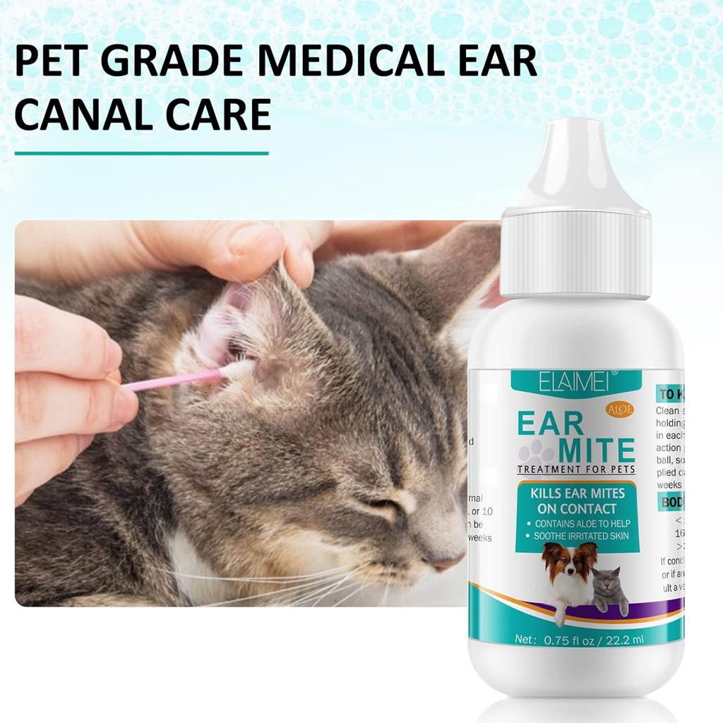JSBNQRMZ Ear Care for Dogs, Anti-Mite Treatment for Dogs, Relieves Yeast Infections, Relieves Suffering Due to Mites, Earwax and Dirt, for Puppies, Cats and Dogs