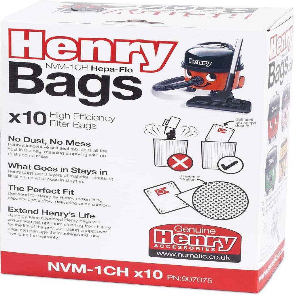 Henry NVM-1CH/907075 HepaFlo Vacuum Bags, White, 10 Count (Pack of 1)