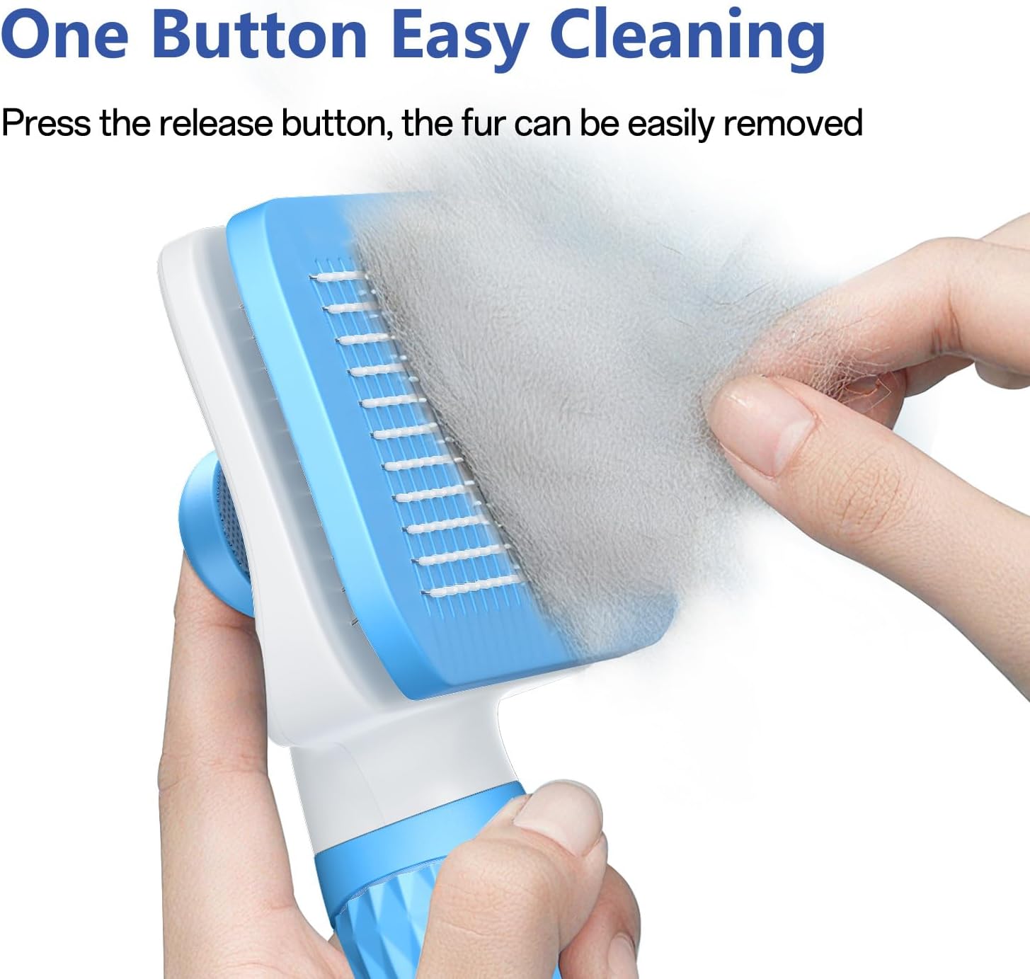 Click to see full view ACE2ACE Cat Brush for Long and Short Hair Cats, Self-cleaning Dog Brush for Shedding, Cardatore Grooming Tool for Dogs Cats, Brush for Poodle Golden Retriever Labrador Husky Bulldog Maltese, Blue